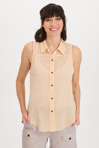 Otto Gauze Button-Up Top