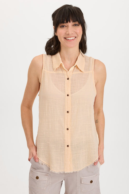 Otto Gauze Button-Up Top
