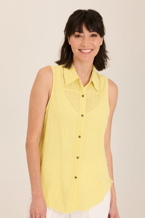Otto Gauze Button-Up Top