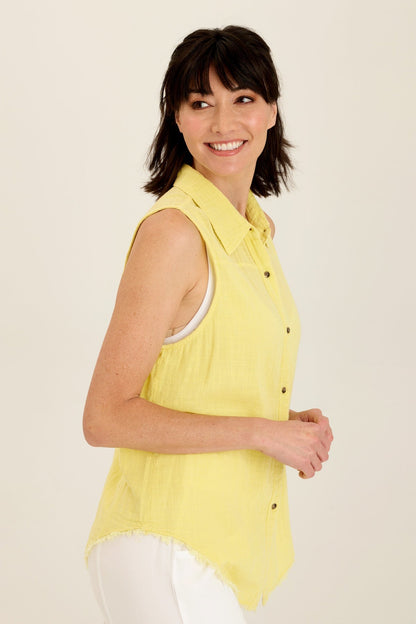 Otto Gauze Button-Up Top