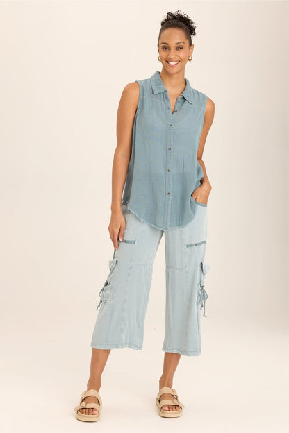 Otto Gauze Button-Up Top