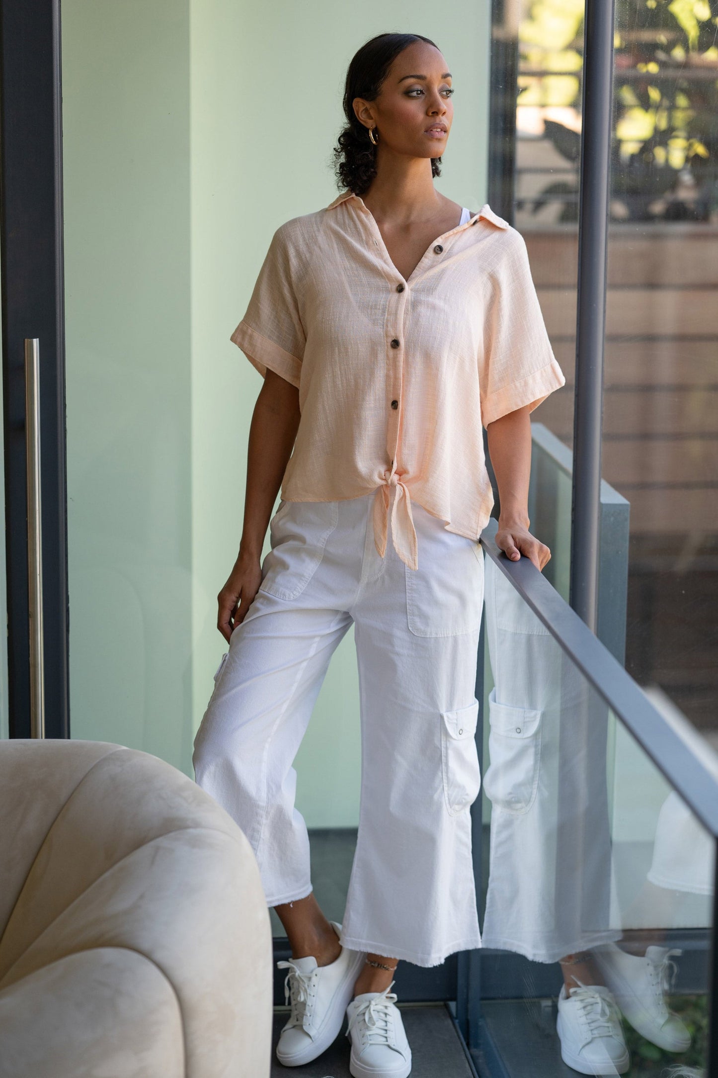 Femke Stretch Poplin Cargo Crop