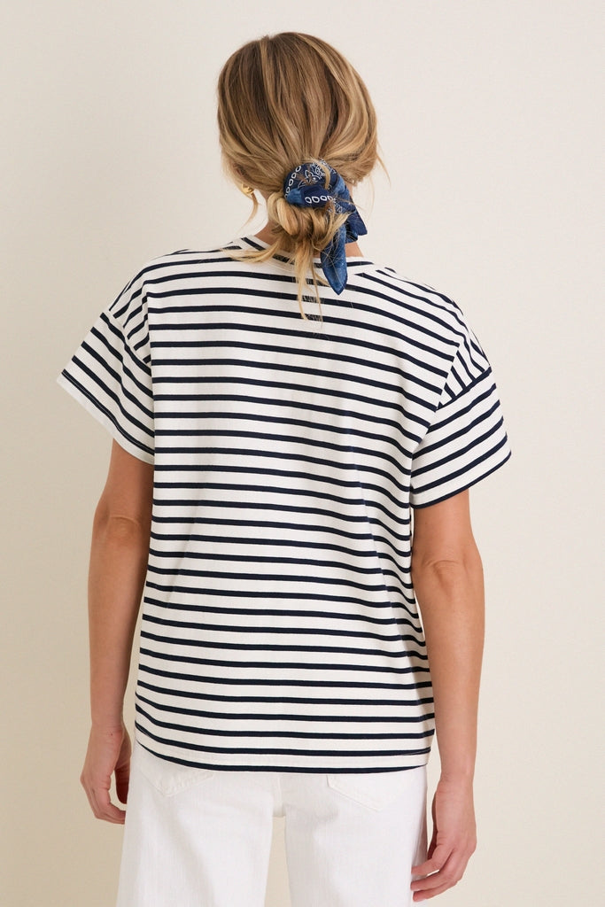 Blue Striped Presley Boyfriend Tee