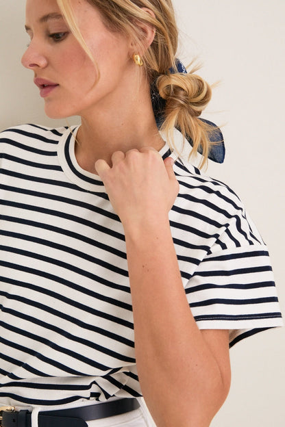 Blue Striped Presley Boyfriend Tee
