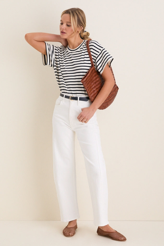 Blue Striped Presley Boyfriend Tee