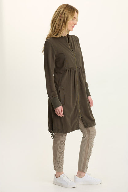 Fleece Longline Cinchable Jacket-Dress