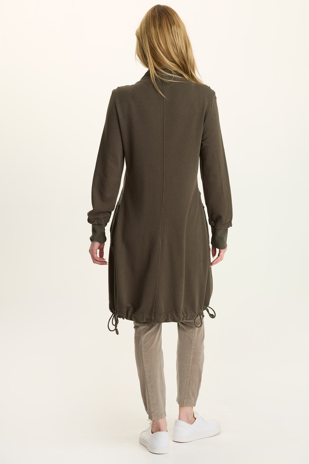 Fleece Longline Cinchable Jacket-Dress