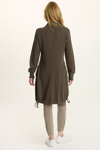 Fleece Longline Cinchable Jacket-Dress