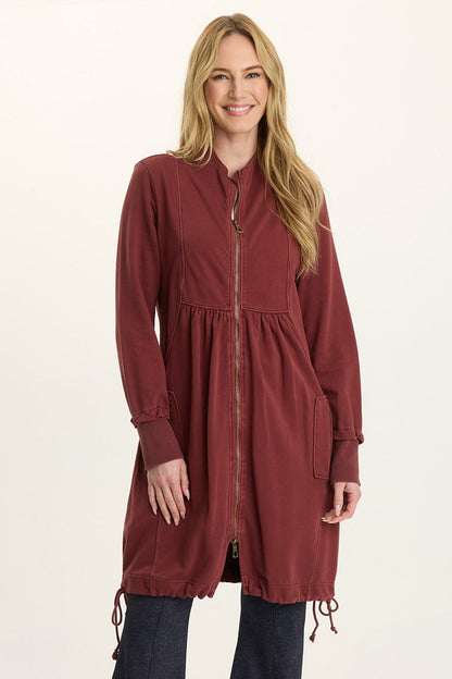 Fleece Longline Cinchable Jacket-Dress
