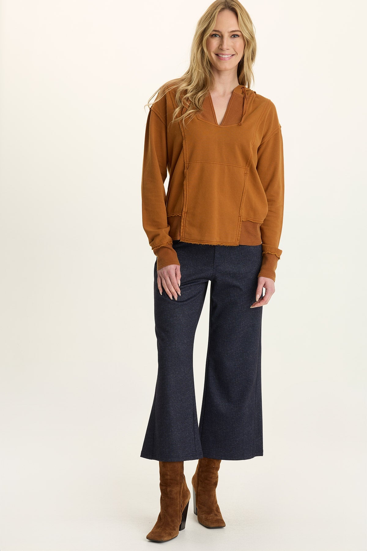 Isidro Ponte Wide-Leg Crop Pant