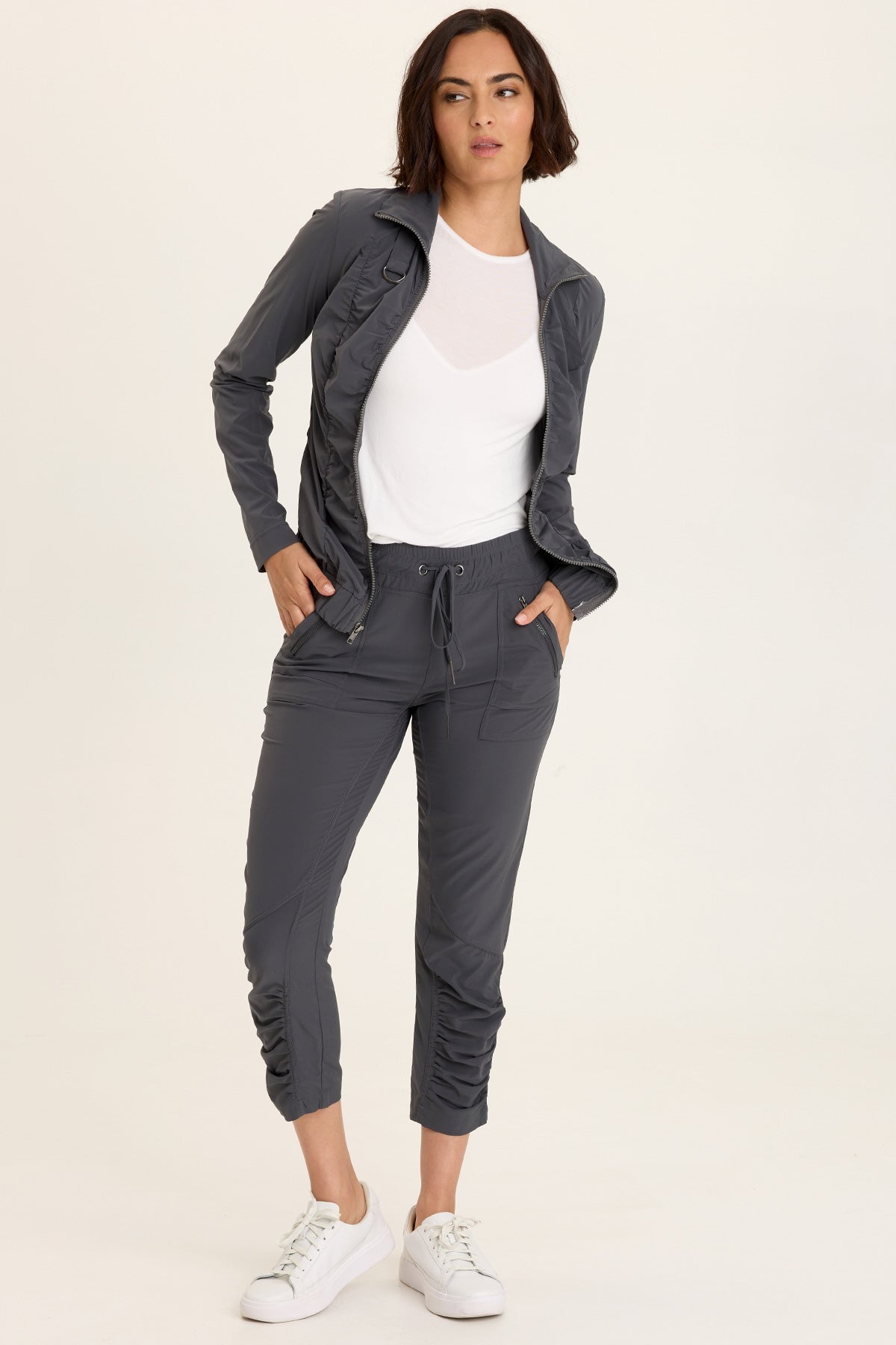 Momentum Whisper Stretch Ruched Active Jacket