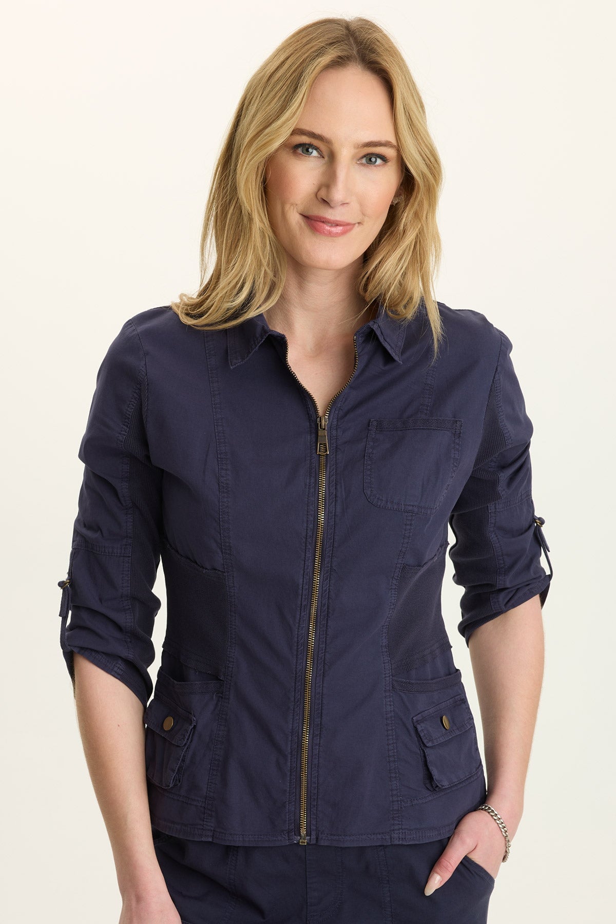 Wexel Stretch Poplin Fitted Cargo Jacket