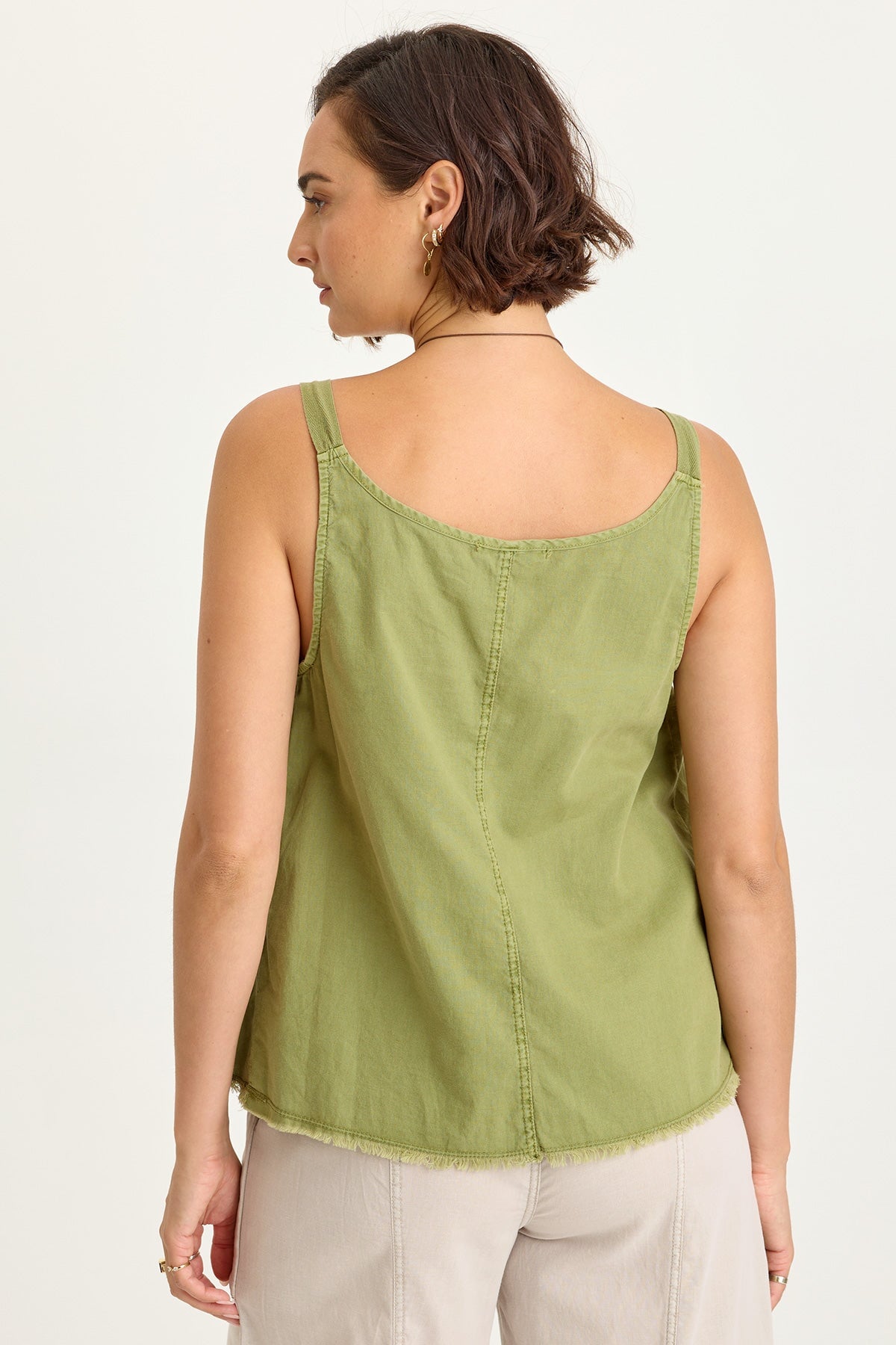 Shawnie Linen Billowy Pintuck Tank