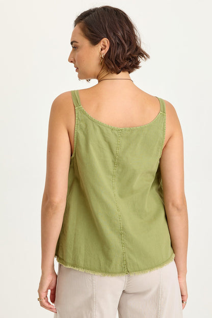 Shawnie Linen Billowy Pintuck Tank