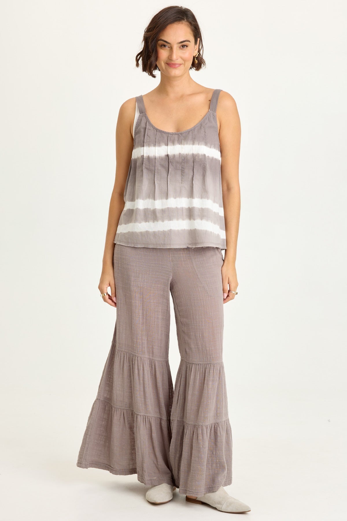 Lando Gauze Tiered-Bottom Pant
