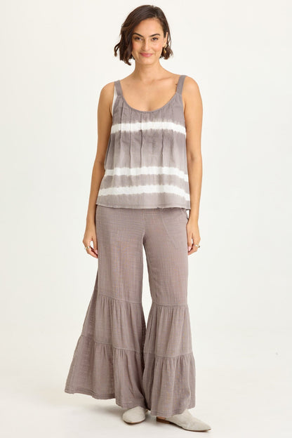 Shawnie Linen Billowy Pintuck Tank