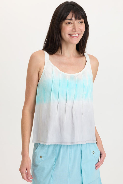 Shawnie Linen Billowy Pintuck Tank