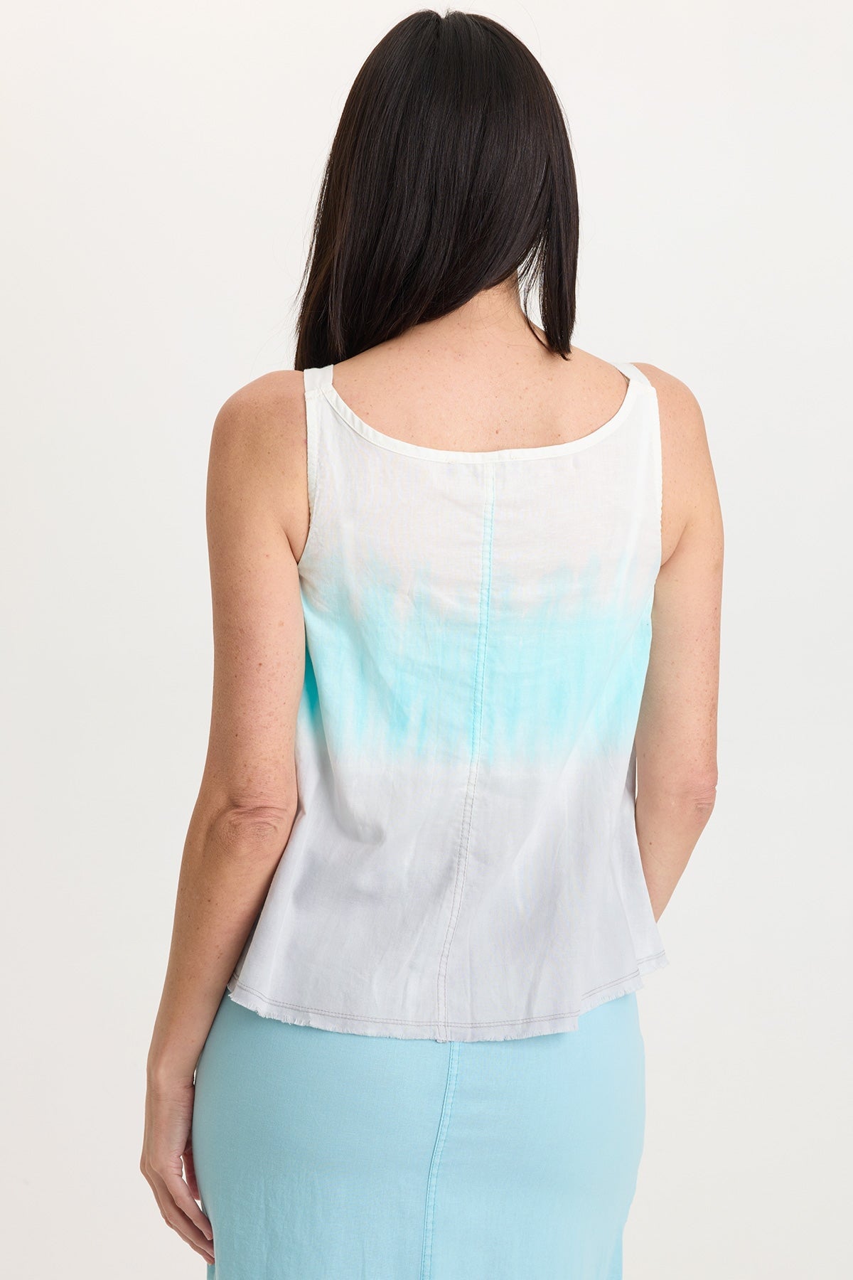 Shawnie Linen Billowy Pintuck Tank