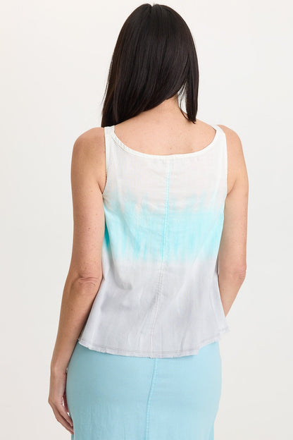 Shawnie Linen Billowy Pintuck Tank