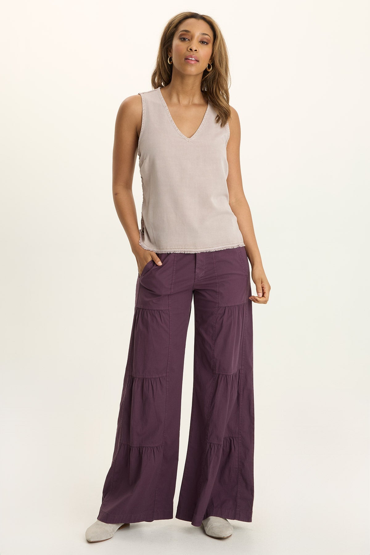 Tiered Wide Leg Pant
