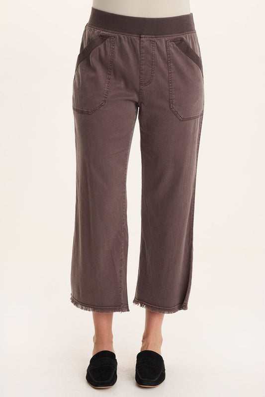 Daga Tencel Flared Leg Pull-On Crop Pant
