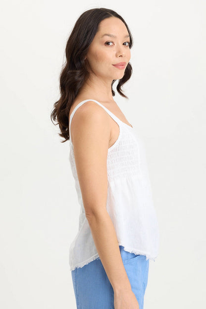 Fernley Linen Ruched Tank