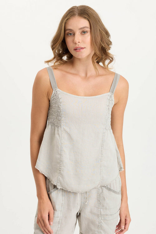 Fernley Linen Ruched Tank