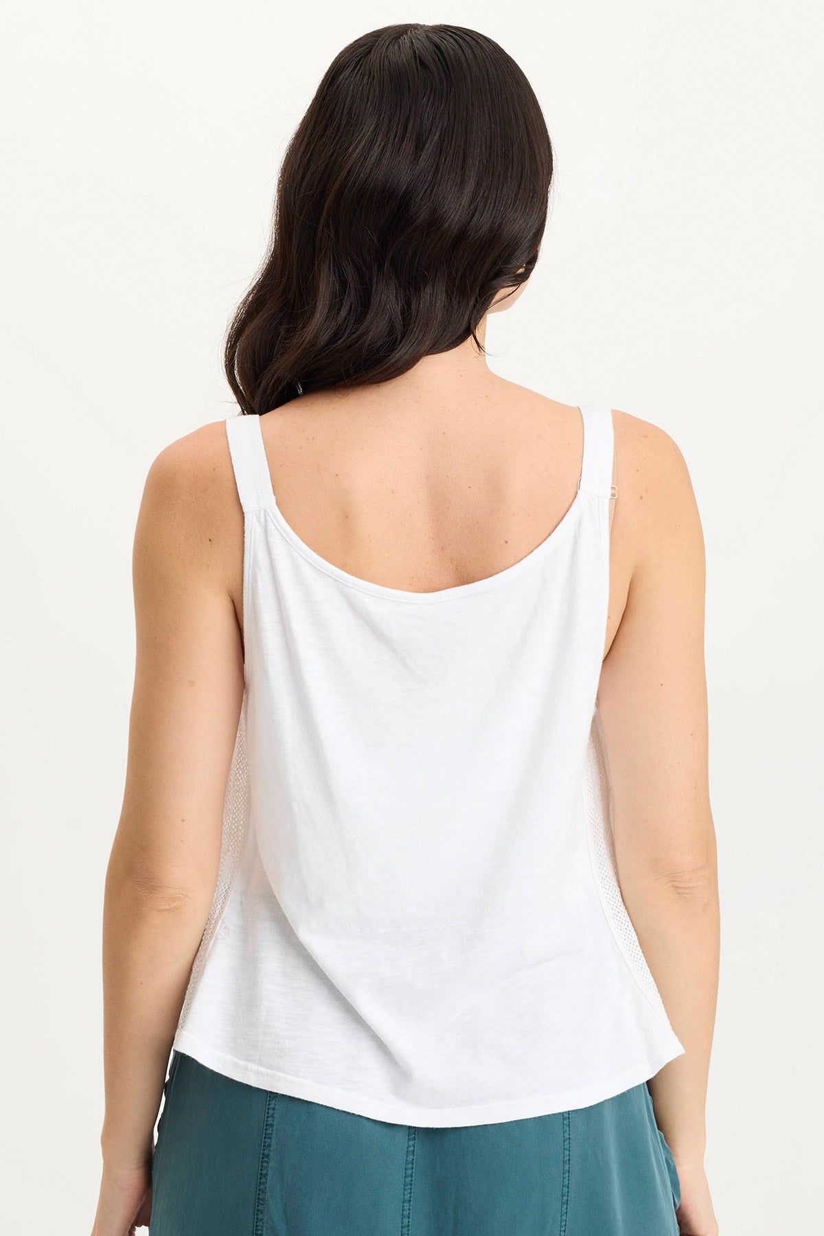 Hedley Gauze/Jersey Box Pleat Tank
