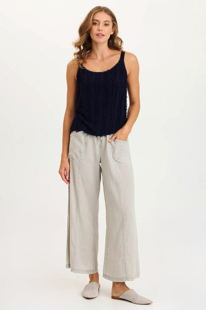Haddon Stripe Voile/Jersey A-Line Tank