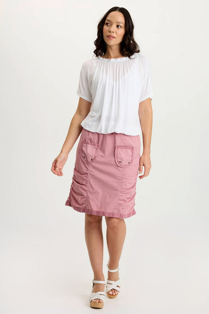 Deitra Jersey Shirred Tee
