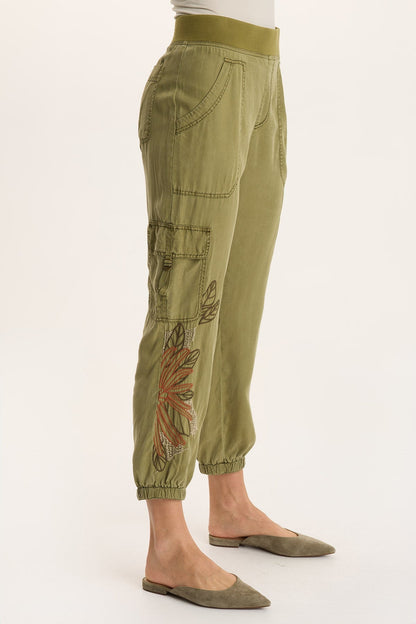 Darri Embroidered Pull-on Soft Twill Jogger