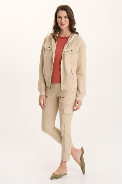 Balfore Twill Knit Hooded Bomber