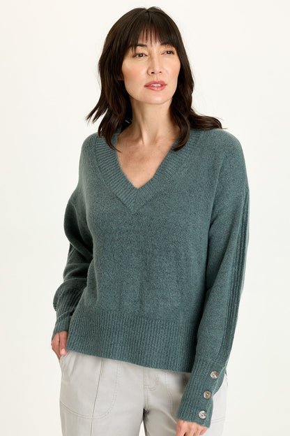 Bronte Relaxed Fit V-Neck Knit Sweater