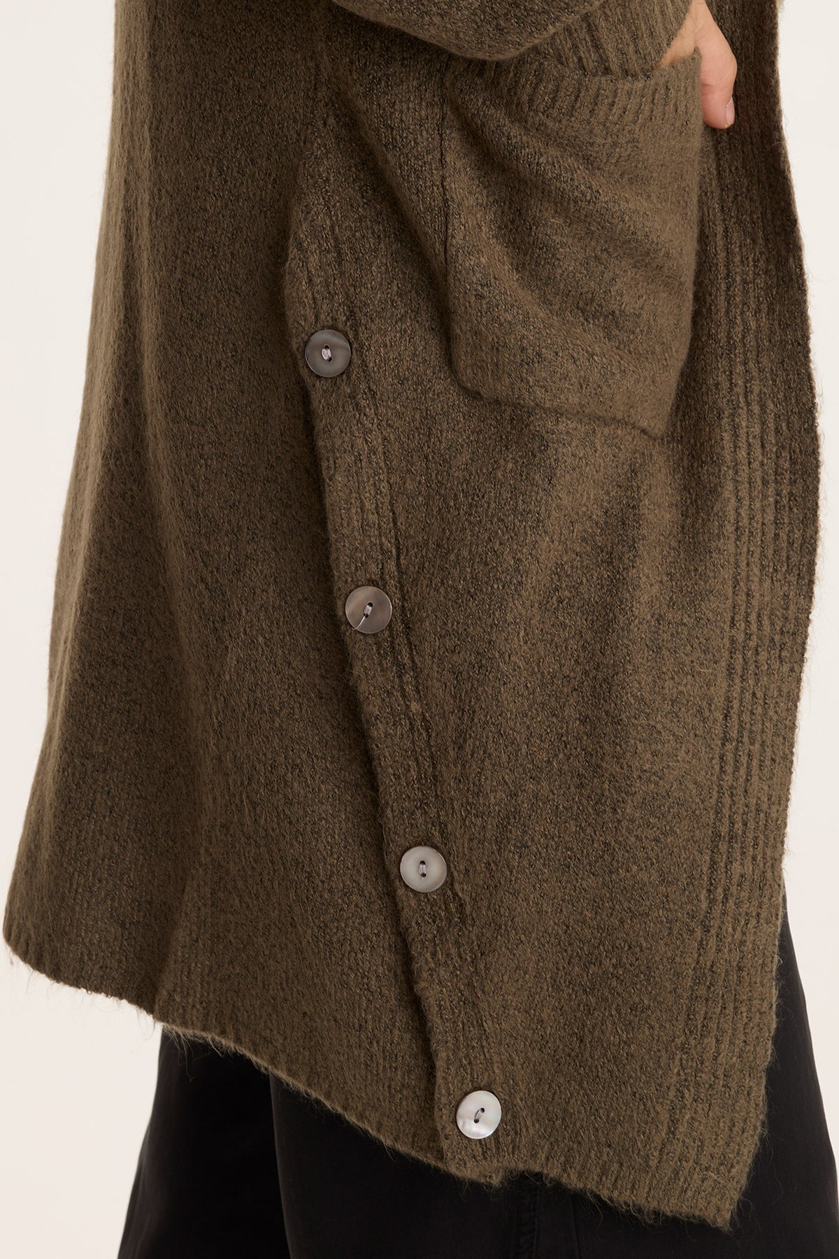 Bayek Longline Open-Front Knit Cardigan