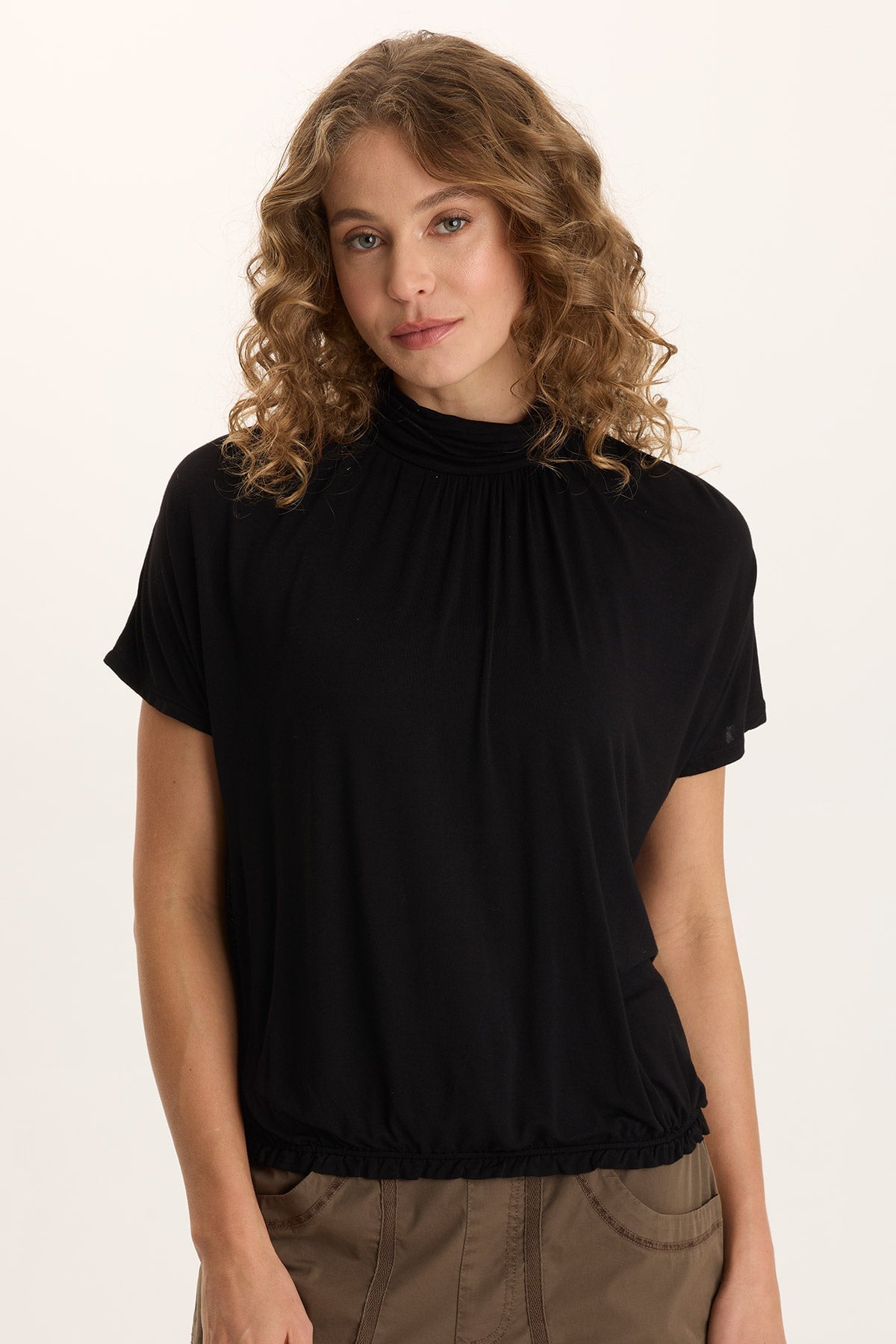 Viggo Soft Jersey Turtleneck Banded Tee