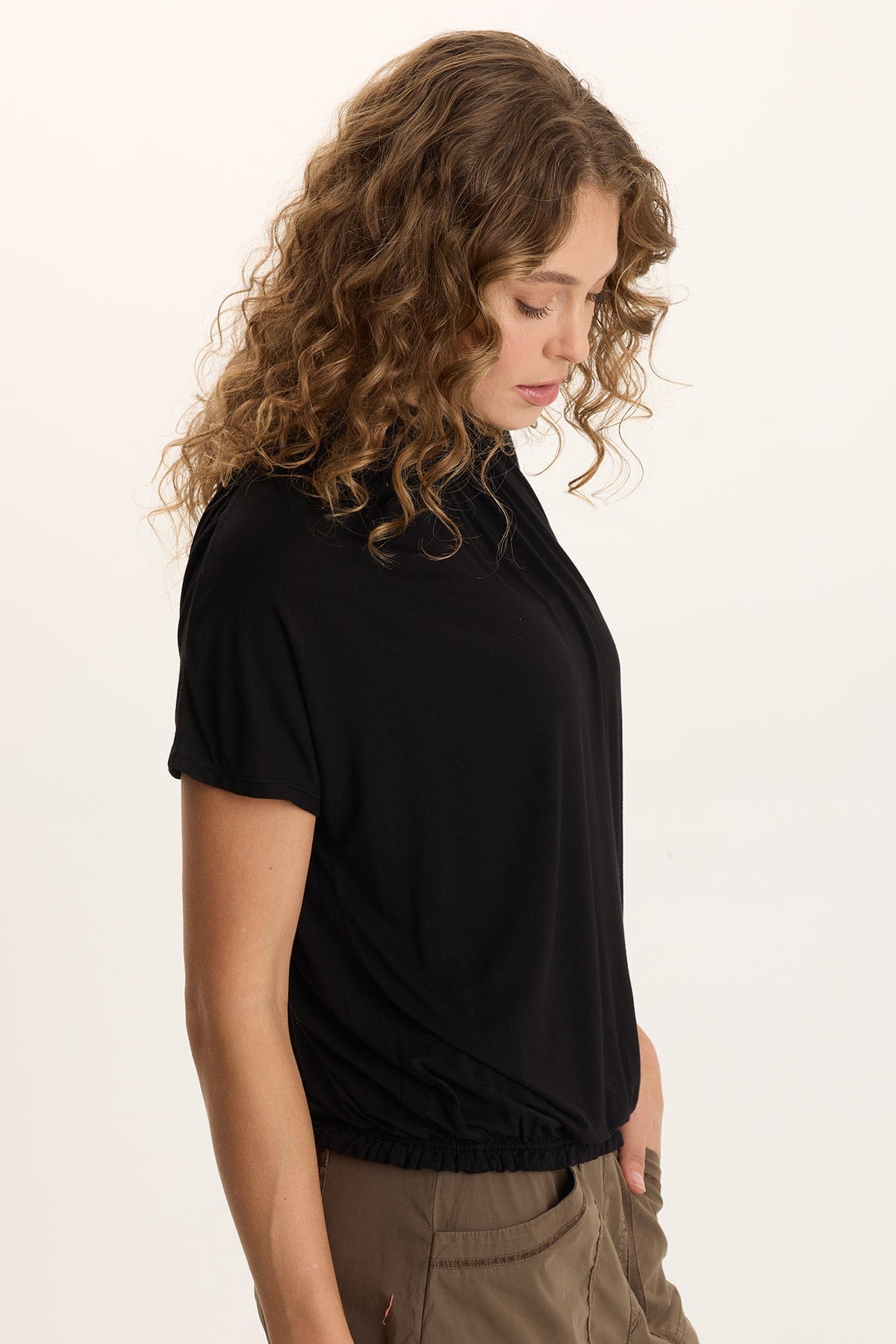 Viggo Soft Jersey Turtleneck Banded Tee