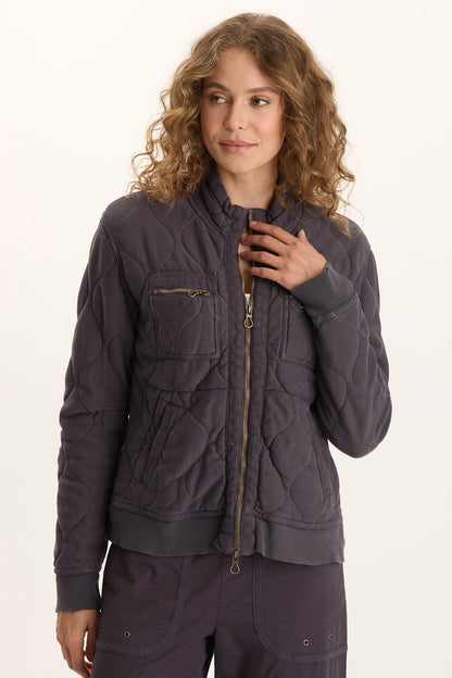 Osment Plush Quilted 4-Pocket Bomber Jacket