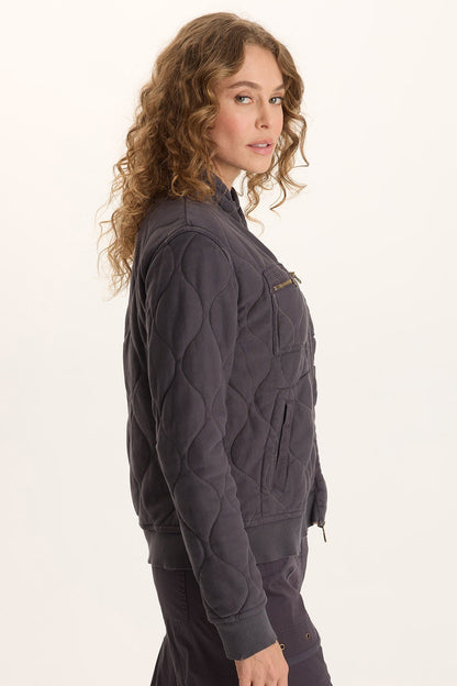 Osment Plush Quilted 4-Pocket Bomber Jacket