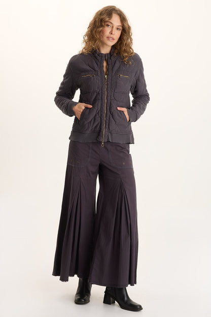 Osment Plush Quilted 4-Pocket Bomber Jacket