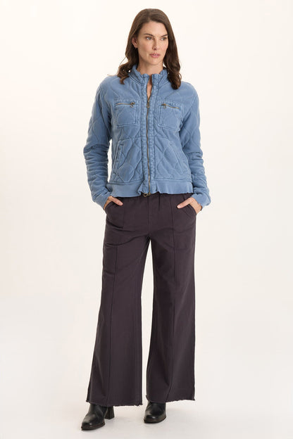 Osment Plush Quilted 4-Pocket Bomber Jacket