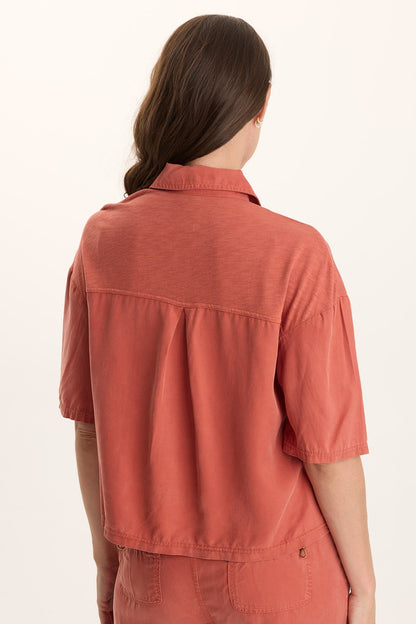 Tage Soft Twill Snap-Up Top