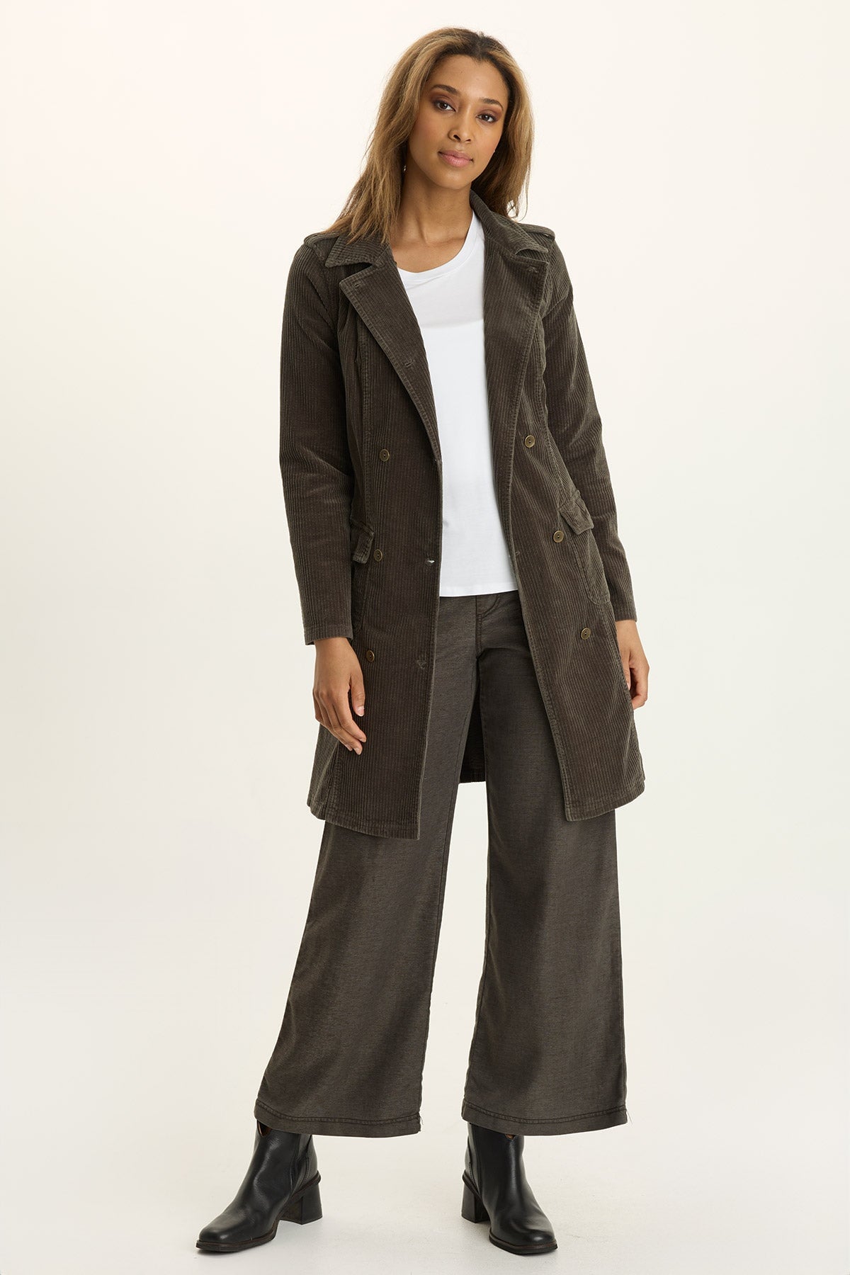 Riven Twill Wide Leg Pull-On Pant