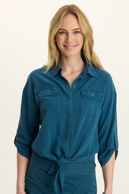 Tyrell Lightweight Tie-Front Button-Up