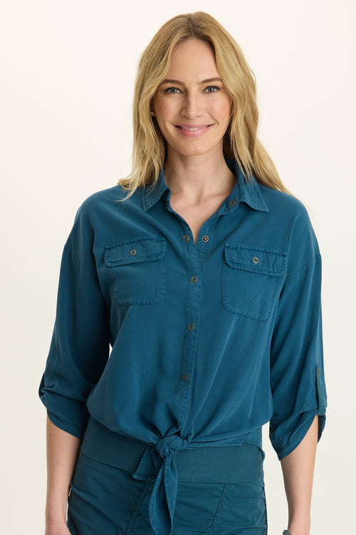 Tyrell Lightweight Tie-Front Button-Up