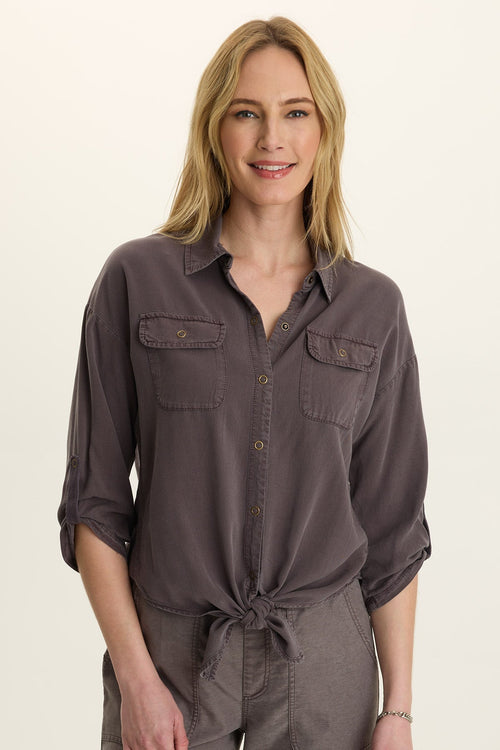 Tyrell Lightweight Tie-Front Button-Up
