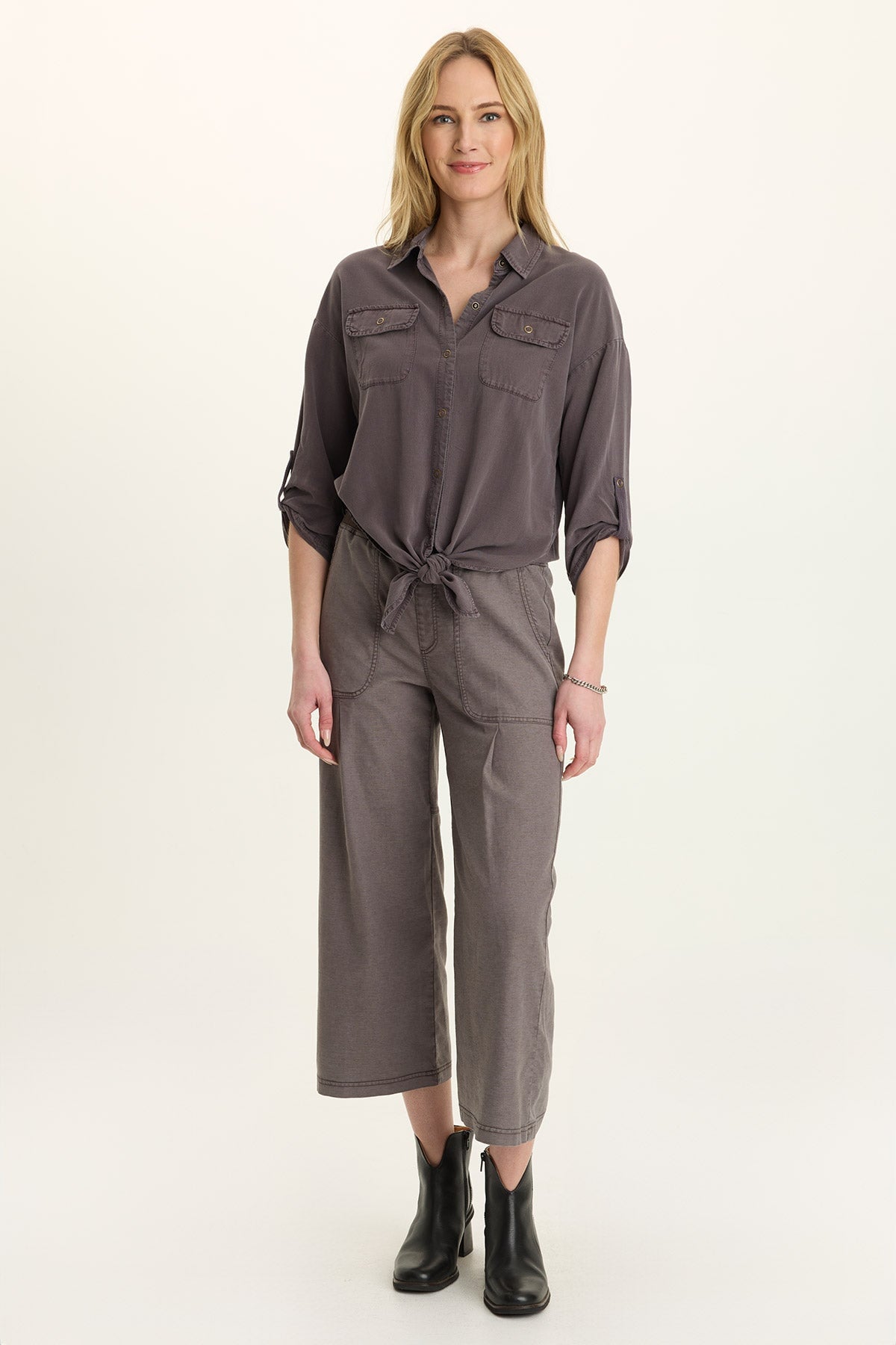 Tyrell Lightweight Tie-Front Button-Up