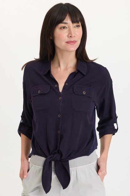Tyrell Lightweight Tie-Front Button-Up