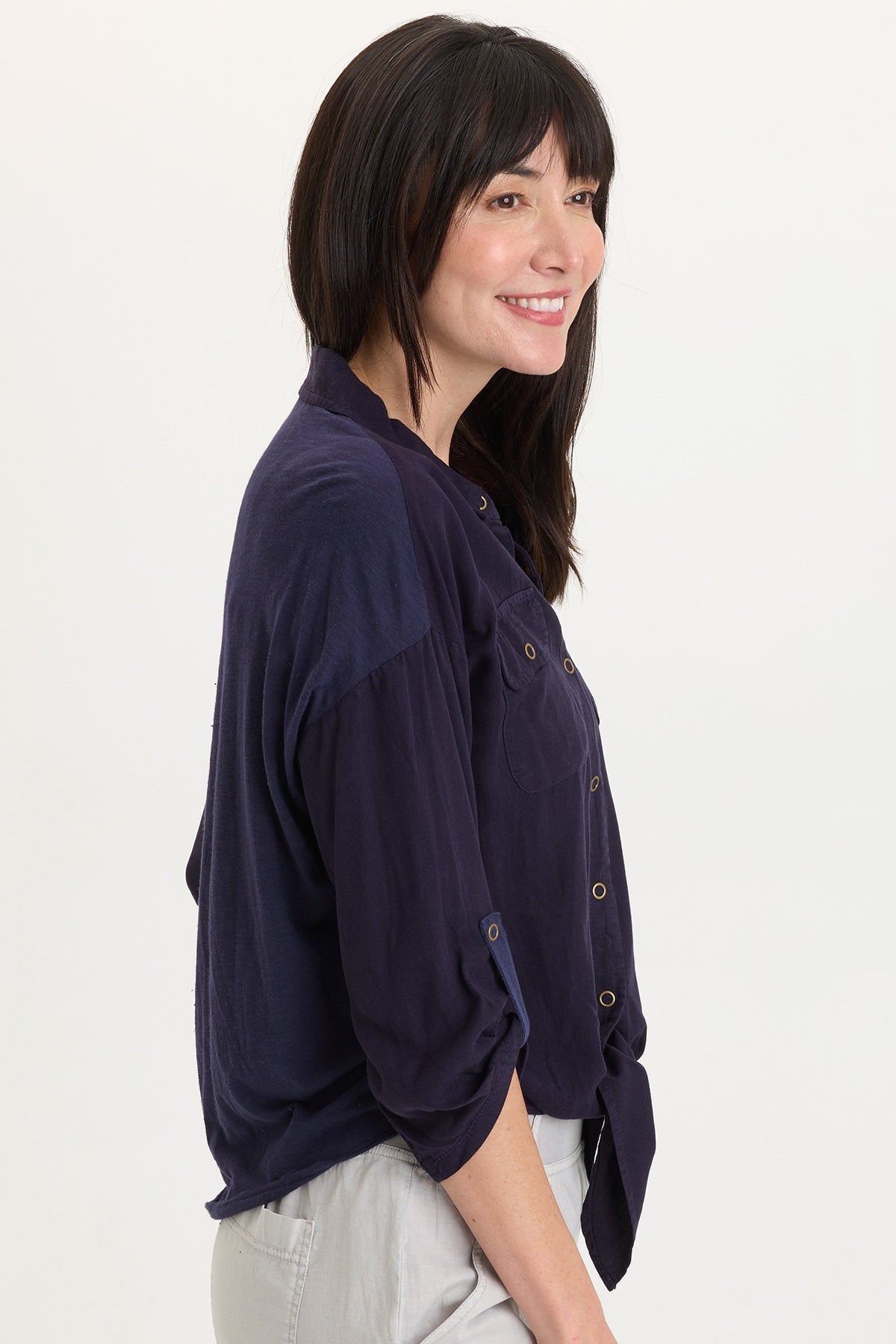 Tyrell Lightweight Tie-Front Button-Up