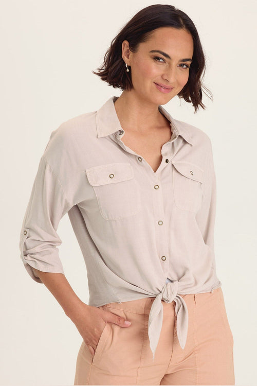 Tyrell Lightweight Tie-Front Button-Up