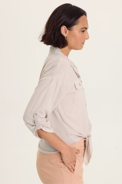 Tyrell Lightweight Tie-Front Button-Up